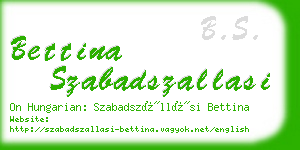 bettina szabadszallasi business card